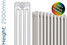 DQ-MD4-2500-TH - DQ Modus 4 Column Vertical Radiator H2500mm x W254mm DQ-MD4-2500-TH - DQ Modus 4 Column Vertical Radiator H2500mm x W254mm